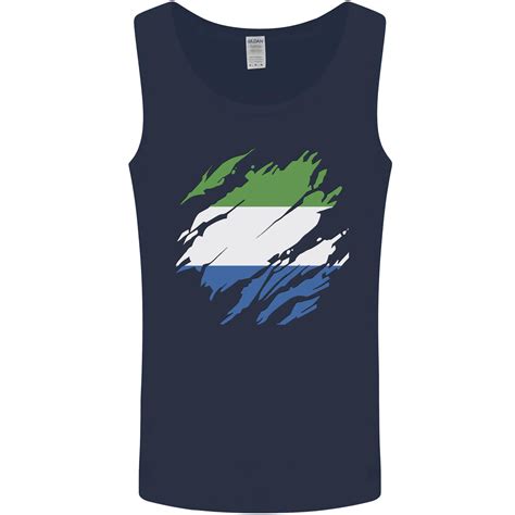 Ripped Sierra Leone Flag Leonian Tag Football Mens S/S 